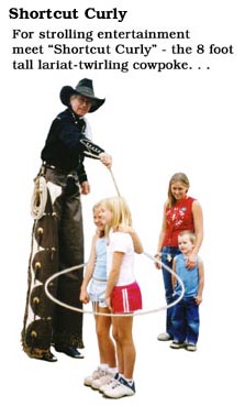 Stilt-walking cowboy entertainment